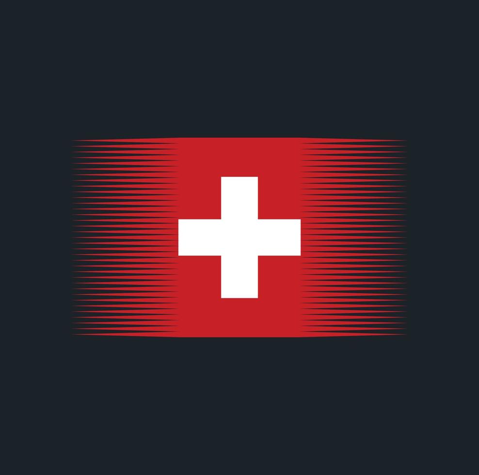 Switzerland Flag Brush. National Flag vector