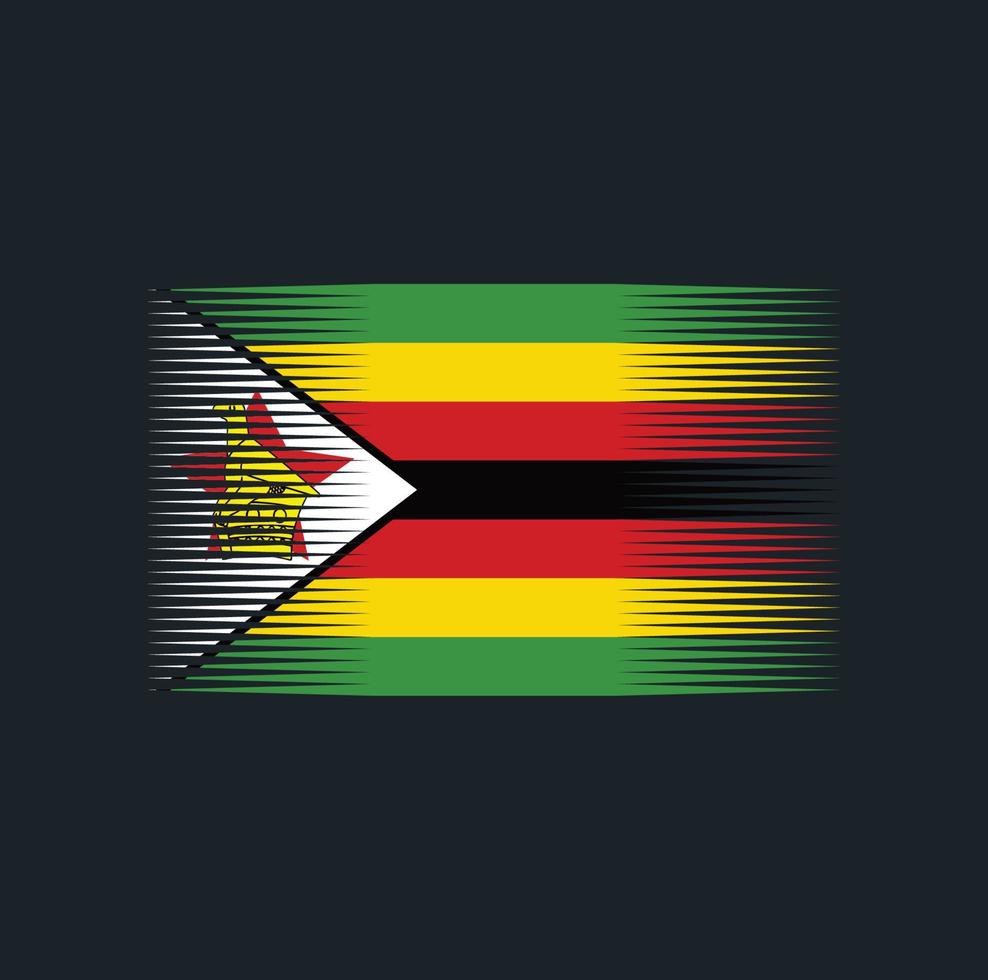 cepillo de bandera de zimbabwe. bandera nacional vector