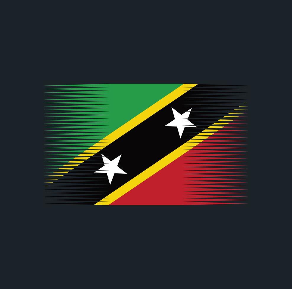 Saint Kitts and Nevis Flag Brush. National Flag vector