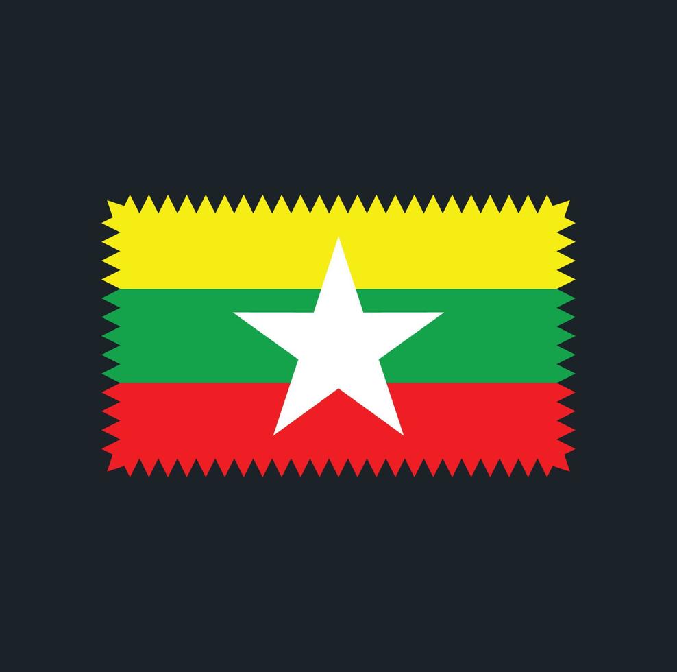 diseño vectorial de la bandera de myanmar. bandera nacional vector