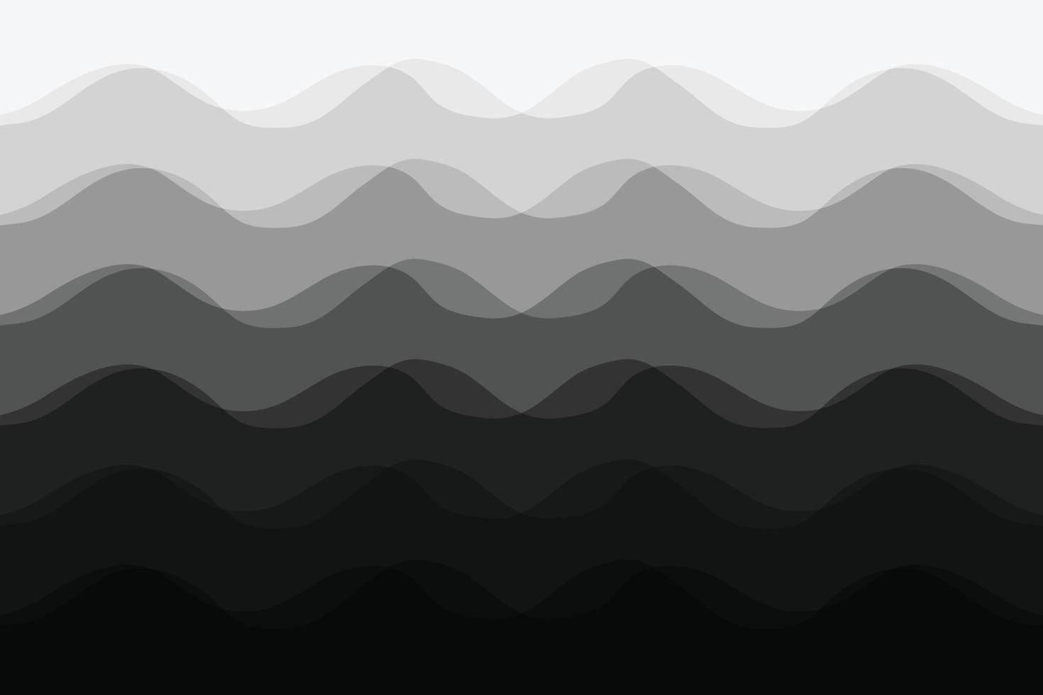 Gray and black color waves overlay background, Abstract black waves vector