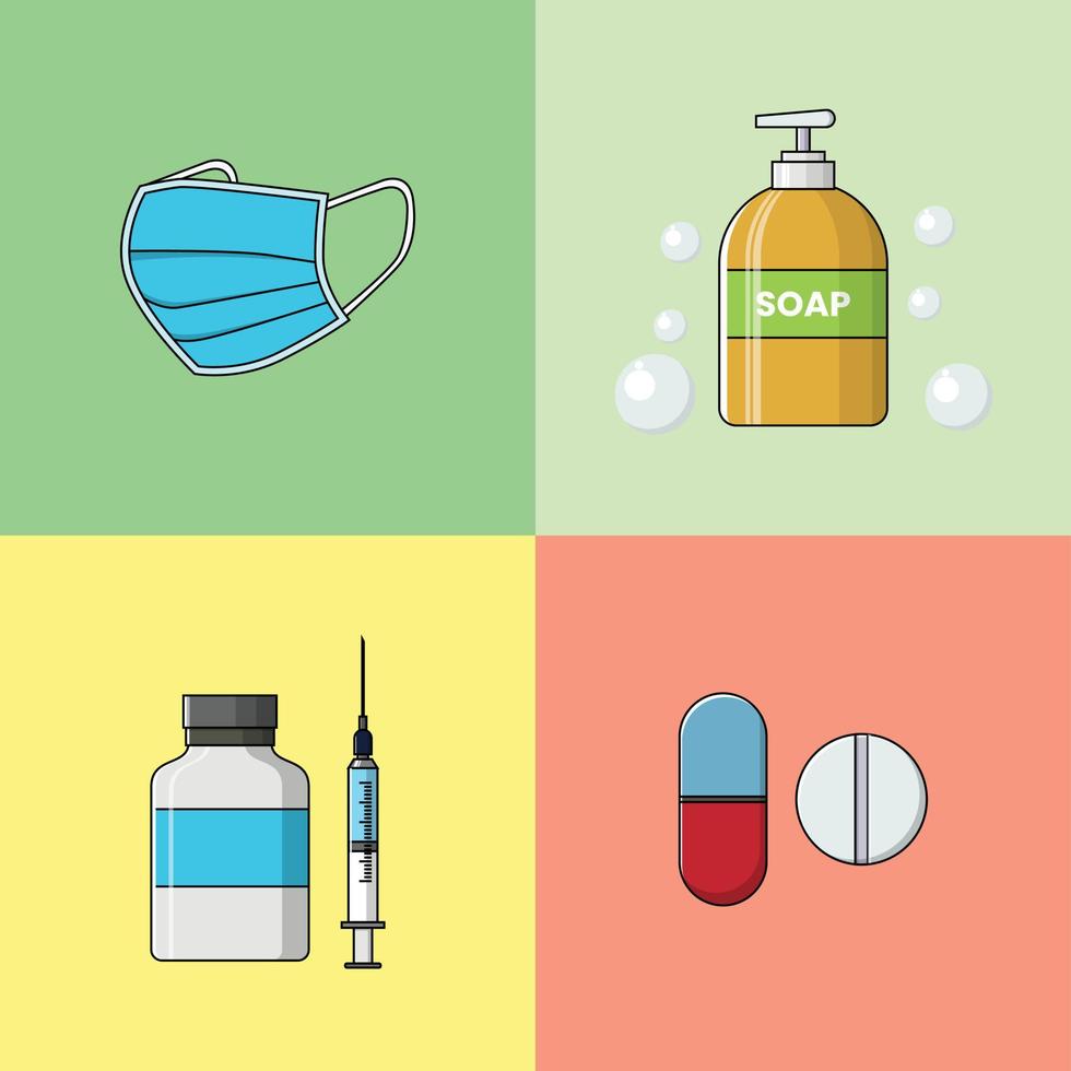Vector of  medicine and vaccine flat design