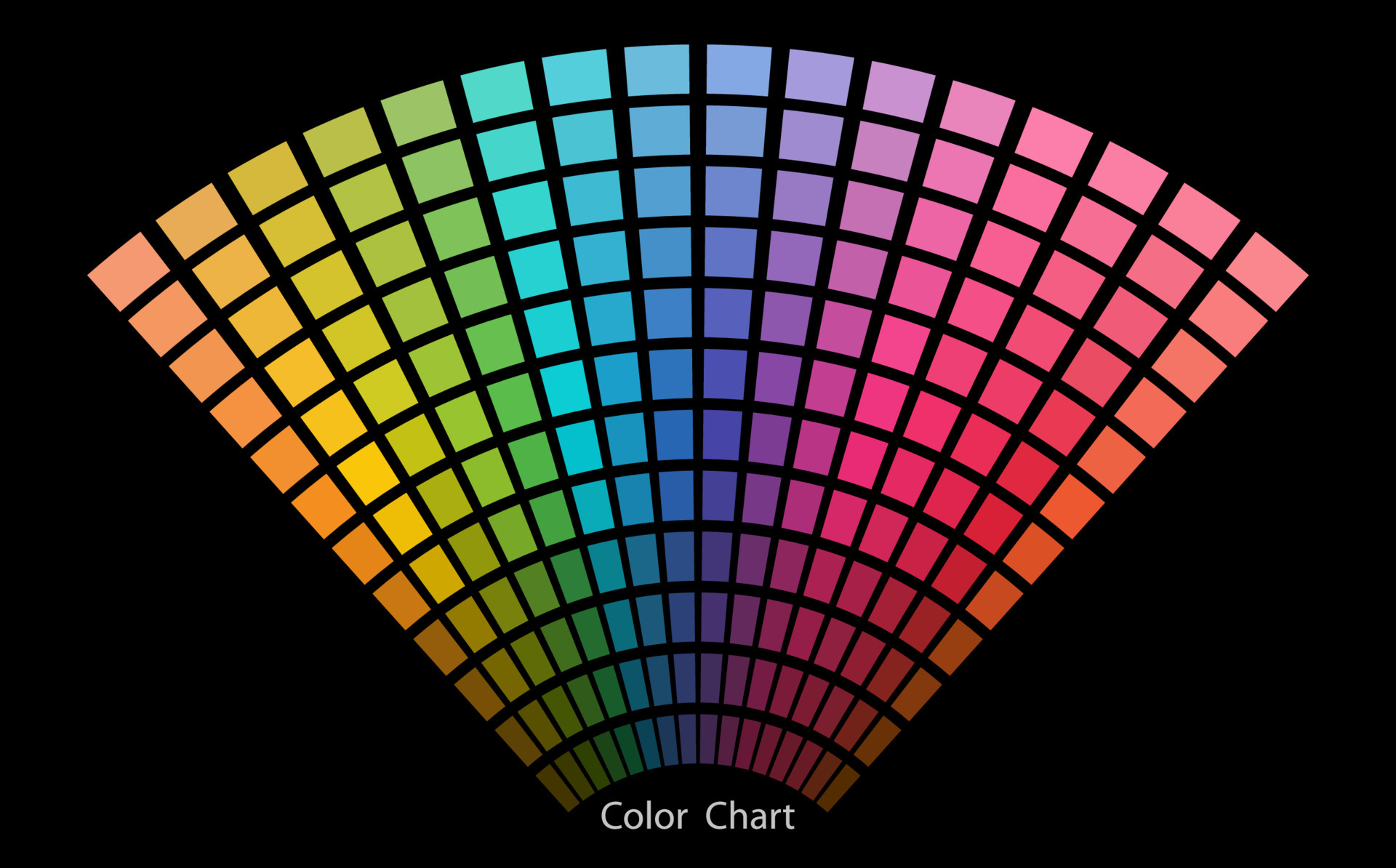 color chart designer tool texture pattern background. Color palette. Table  color shades. Color harmony. Trend colors. Vector illustration isolated on black  background 6997303 Vector Art at Vecteezy