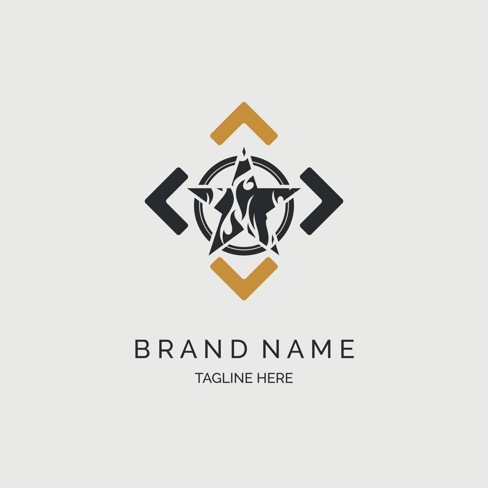 star logo template design for brand or company and other vector