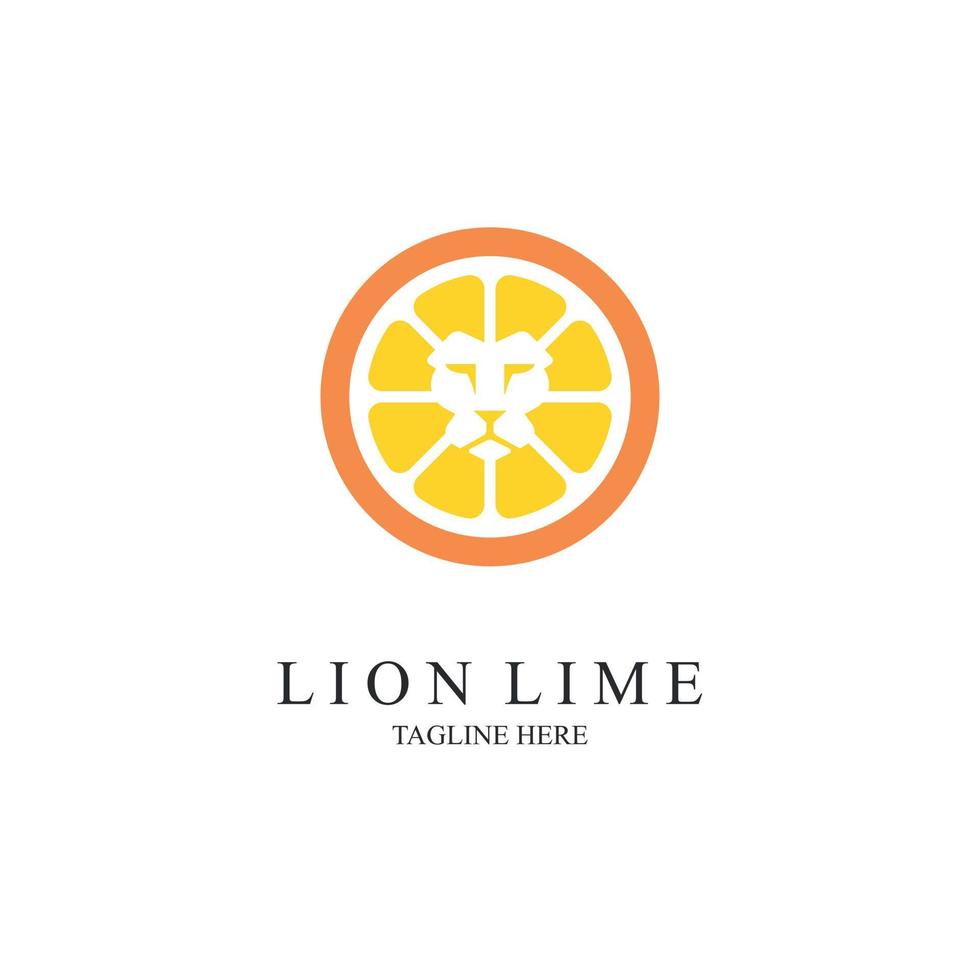 diseño de plantilla de logotipo de león lima limón para marca o empresa y otros vector