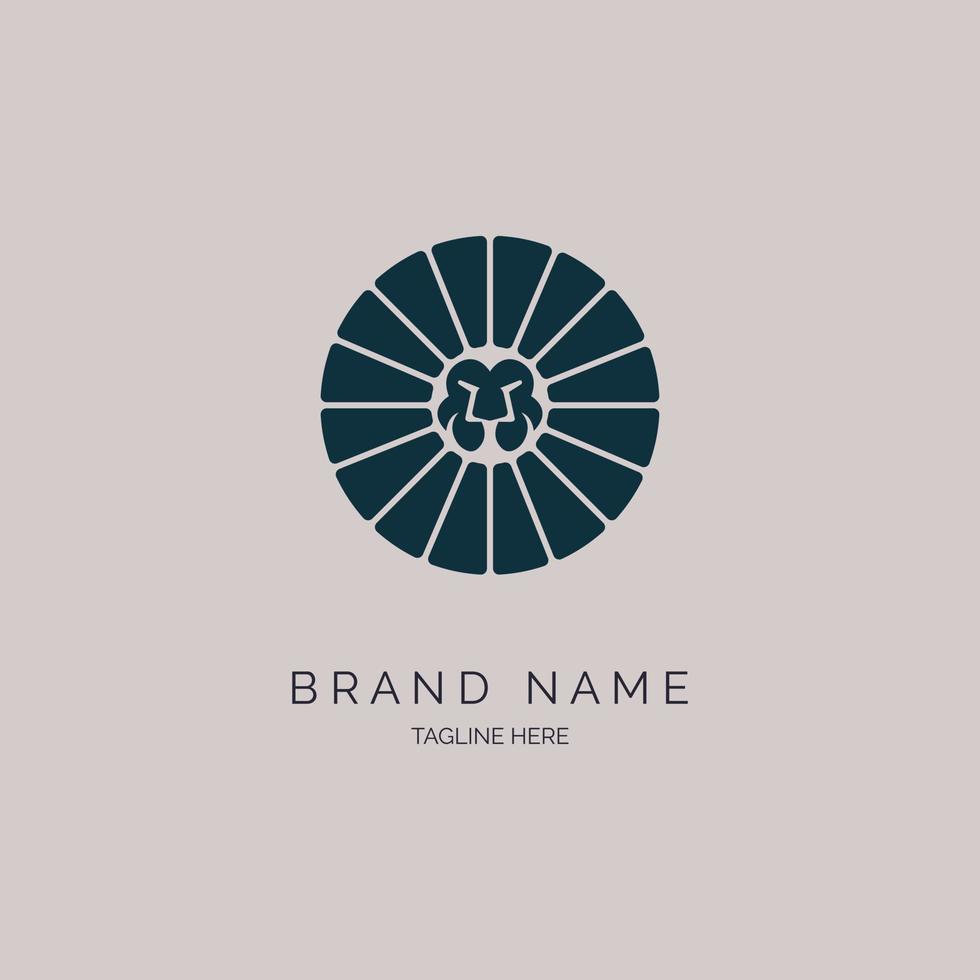 lion circle logo template design for brand or company and other vector