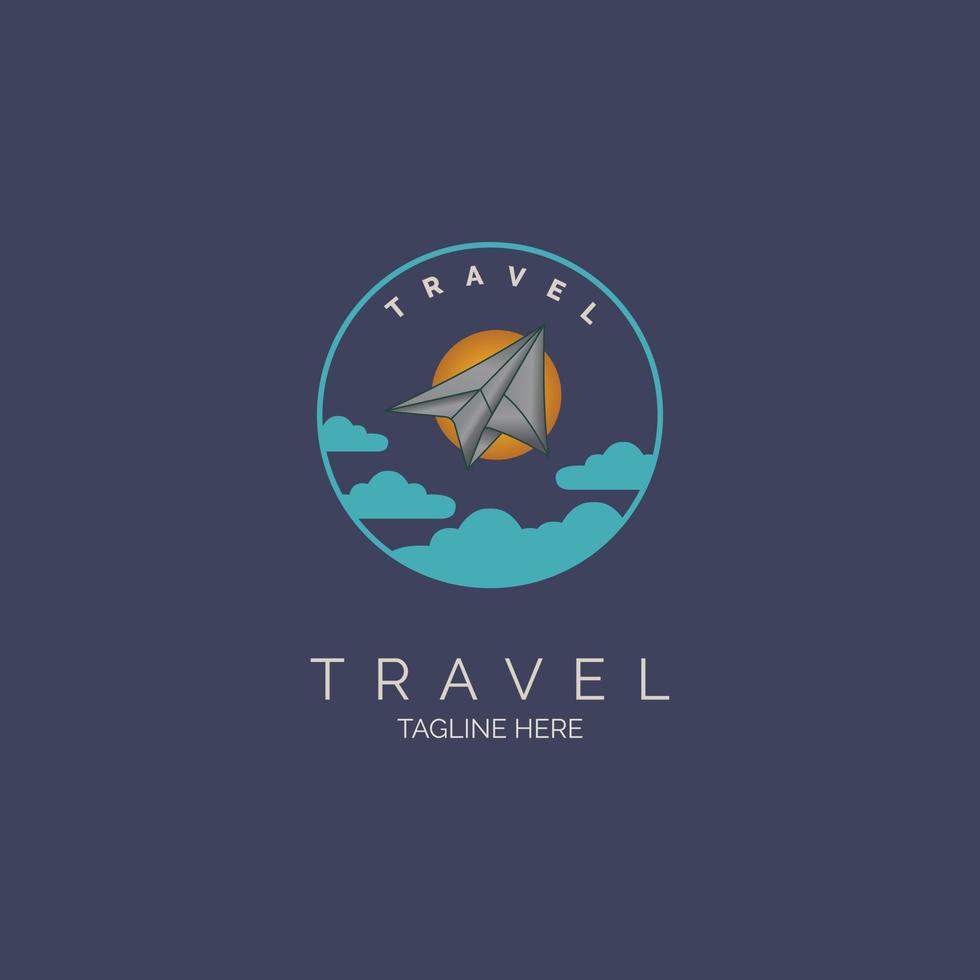 travel paper plane logo design template for brand or company and other vector