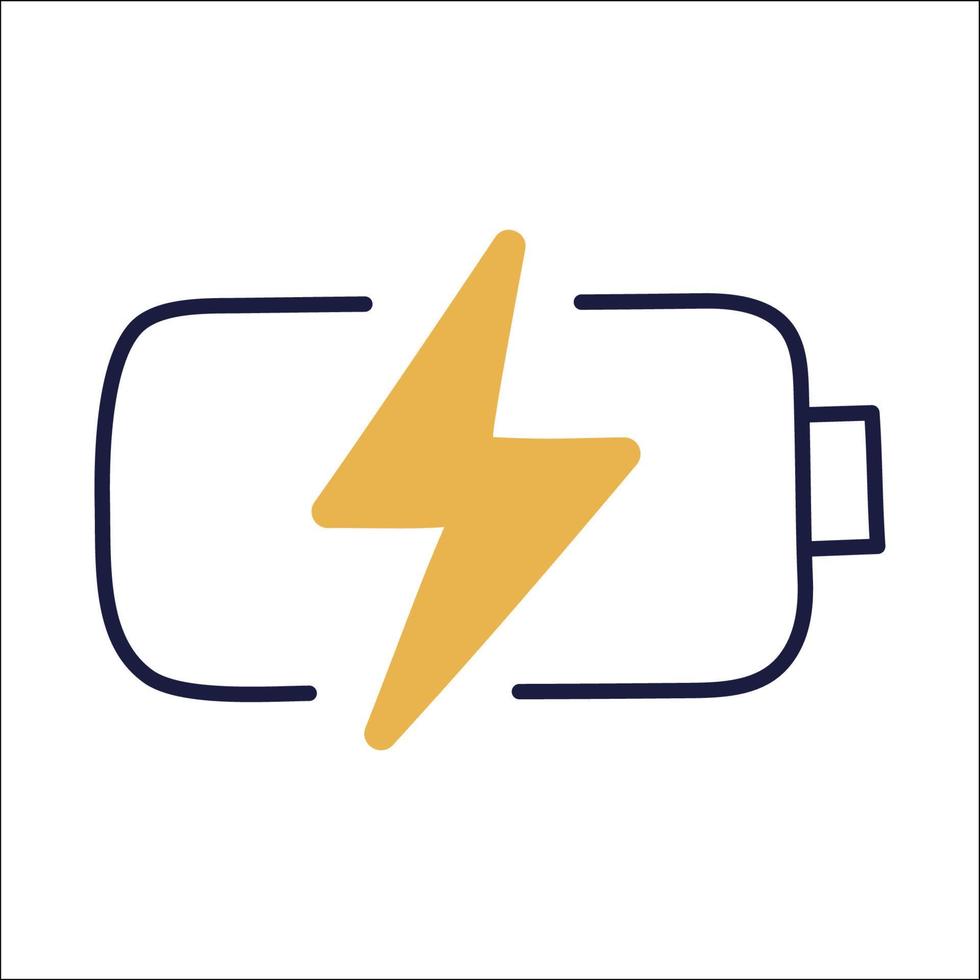 battery charging. hand drawn EV doodle icon. vector
