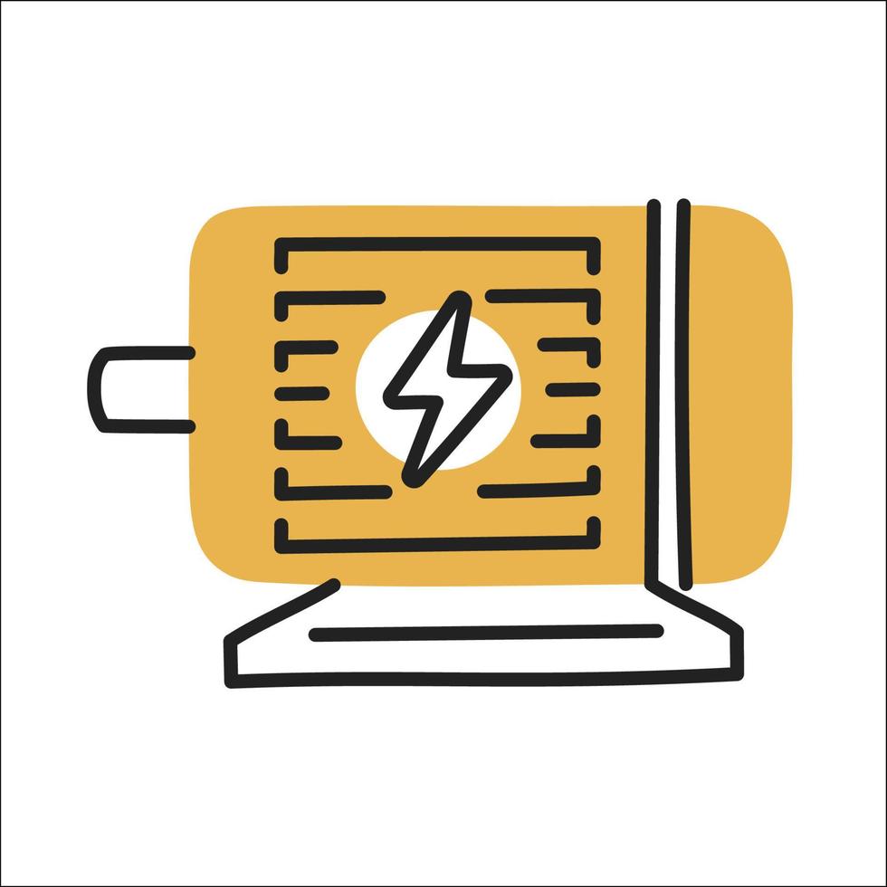 engine. hand drawn EV doodle icon. vector