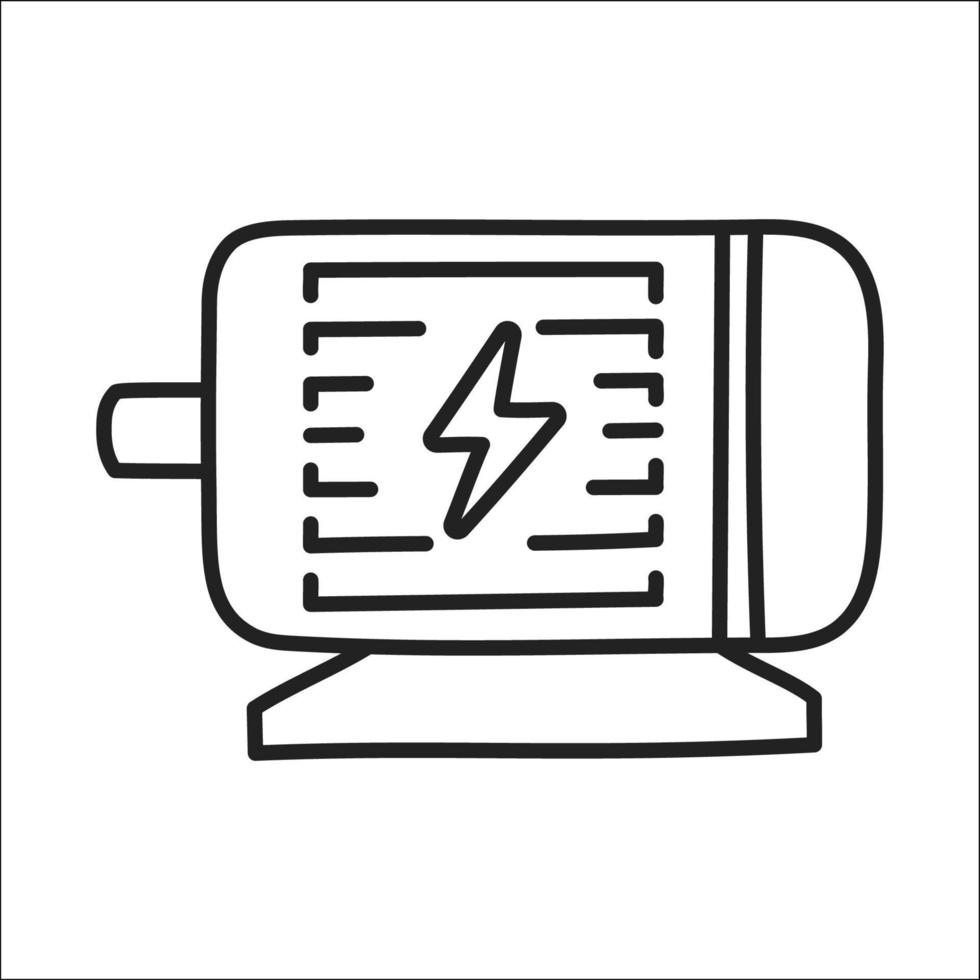 engine. hand drawn EV doodle icon. vector