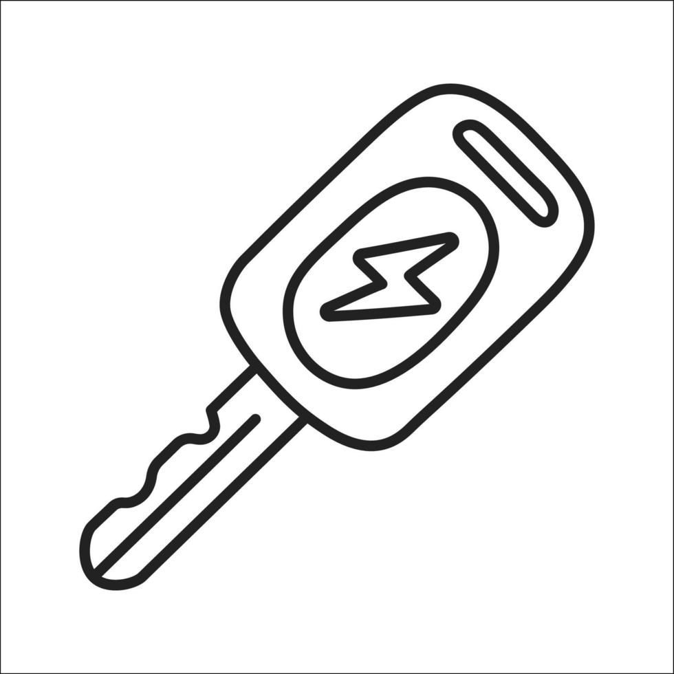 key. hand drawn EV doodle icon. vector