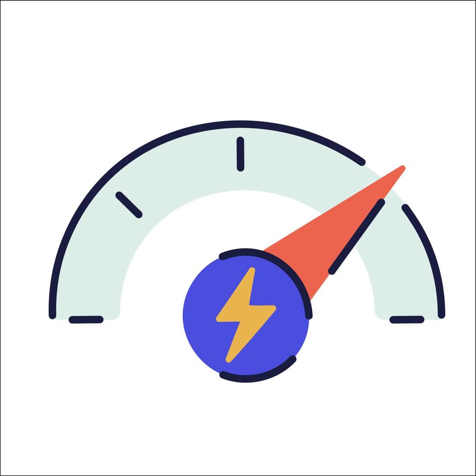 speedometer. hand drawn EV doodle icon. vector