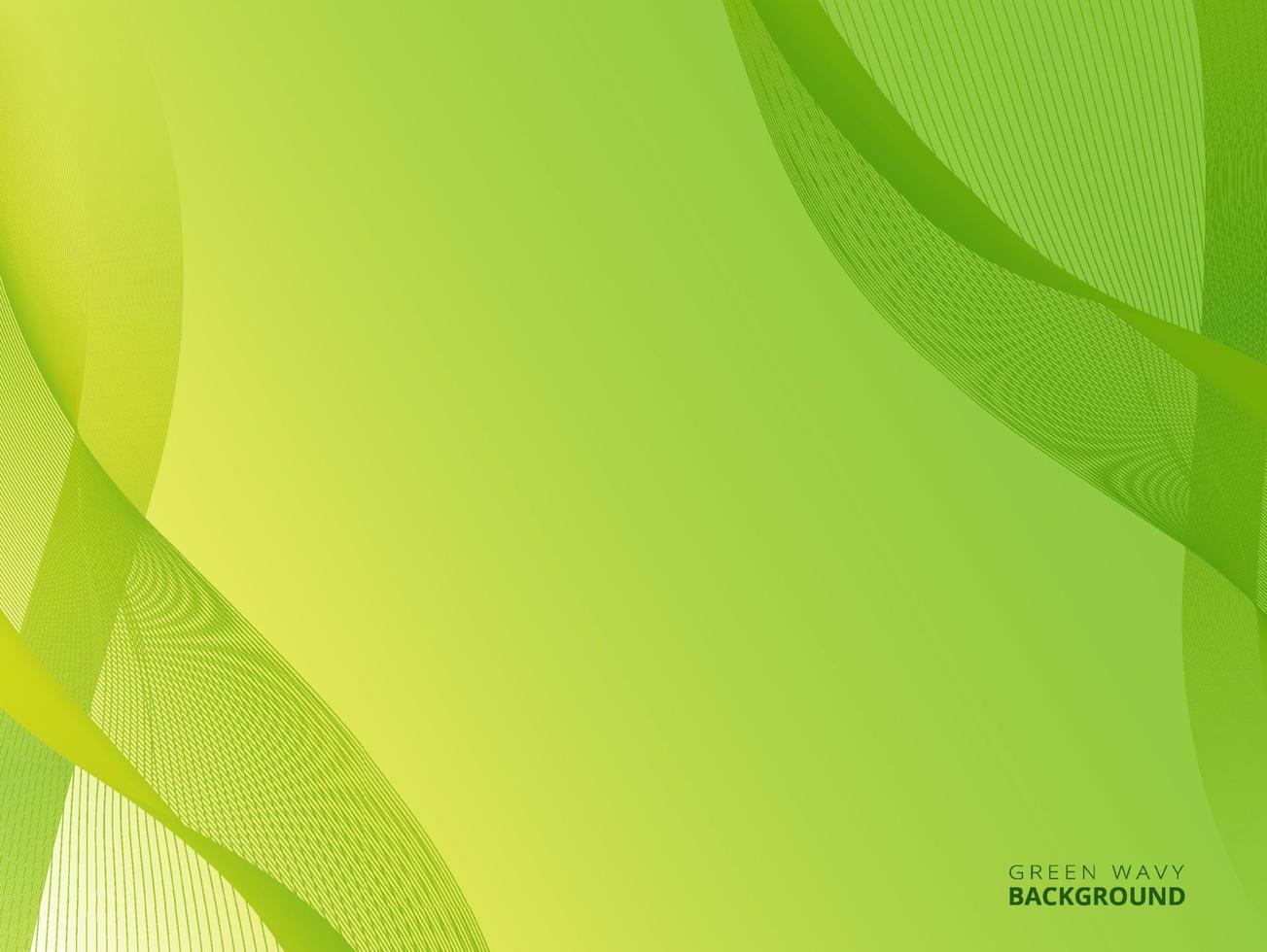 Green abstract background with shiny wave and lines. Abstract gradient green background vector with shiny shapes.