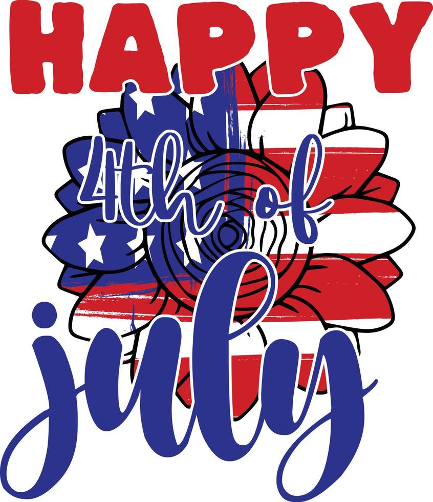Happy 4th of july. American independence day design. Memorial Day t-shirt design. vector