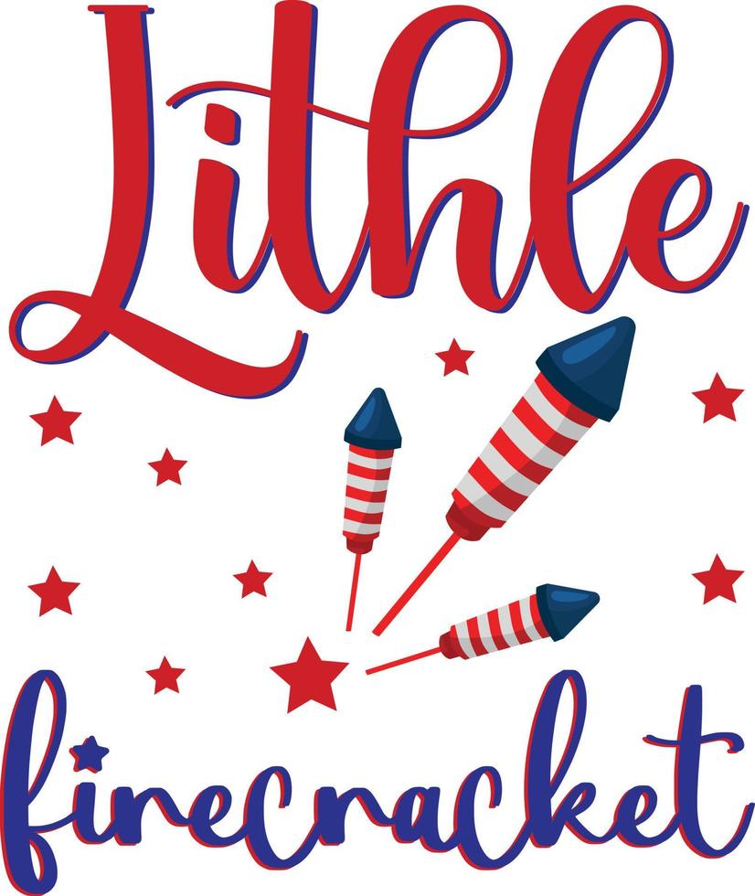 little firecracker American independence day design. Memorial Day t-shirt design. vector