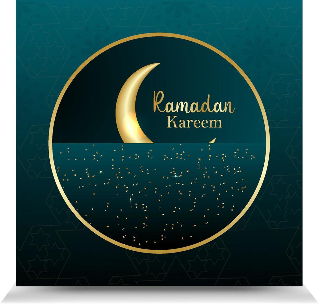 luxury Islamic background with decorative ornament golden lantern and star Eid and Ramadan Background With Golden Lantern vector
