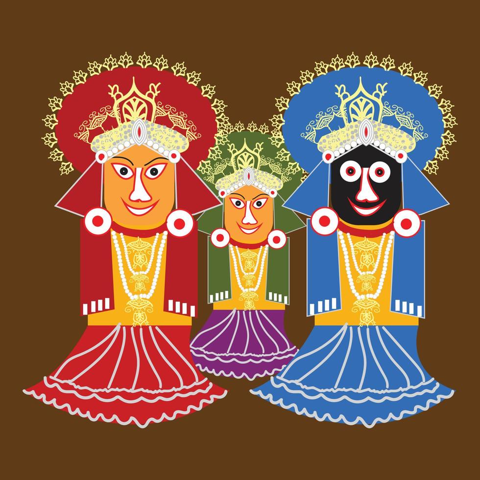 rath yatra jagannath rathyatra festival celebration illustration hindi text calligraphy vector