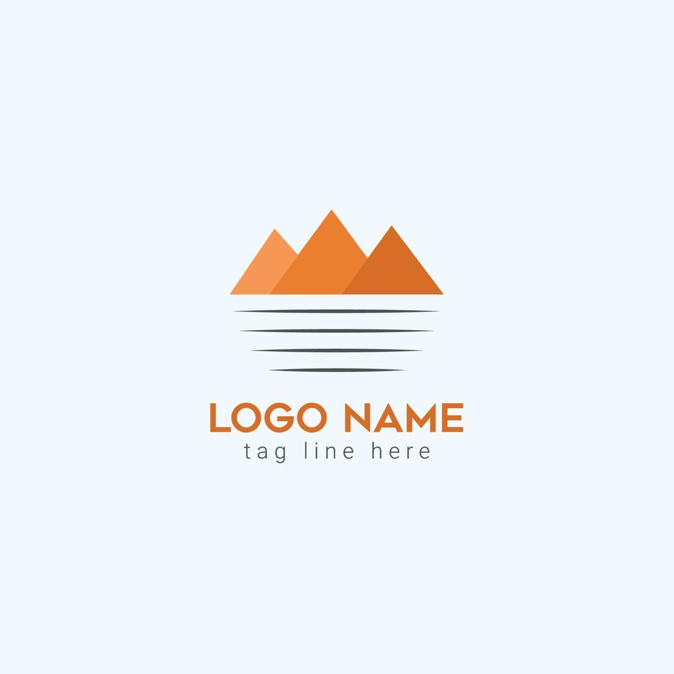 Creative Minimalist Simple River Logo Design vector
