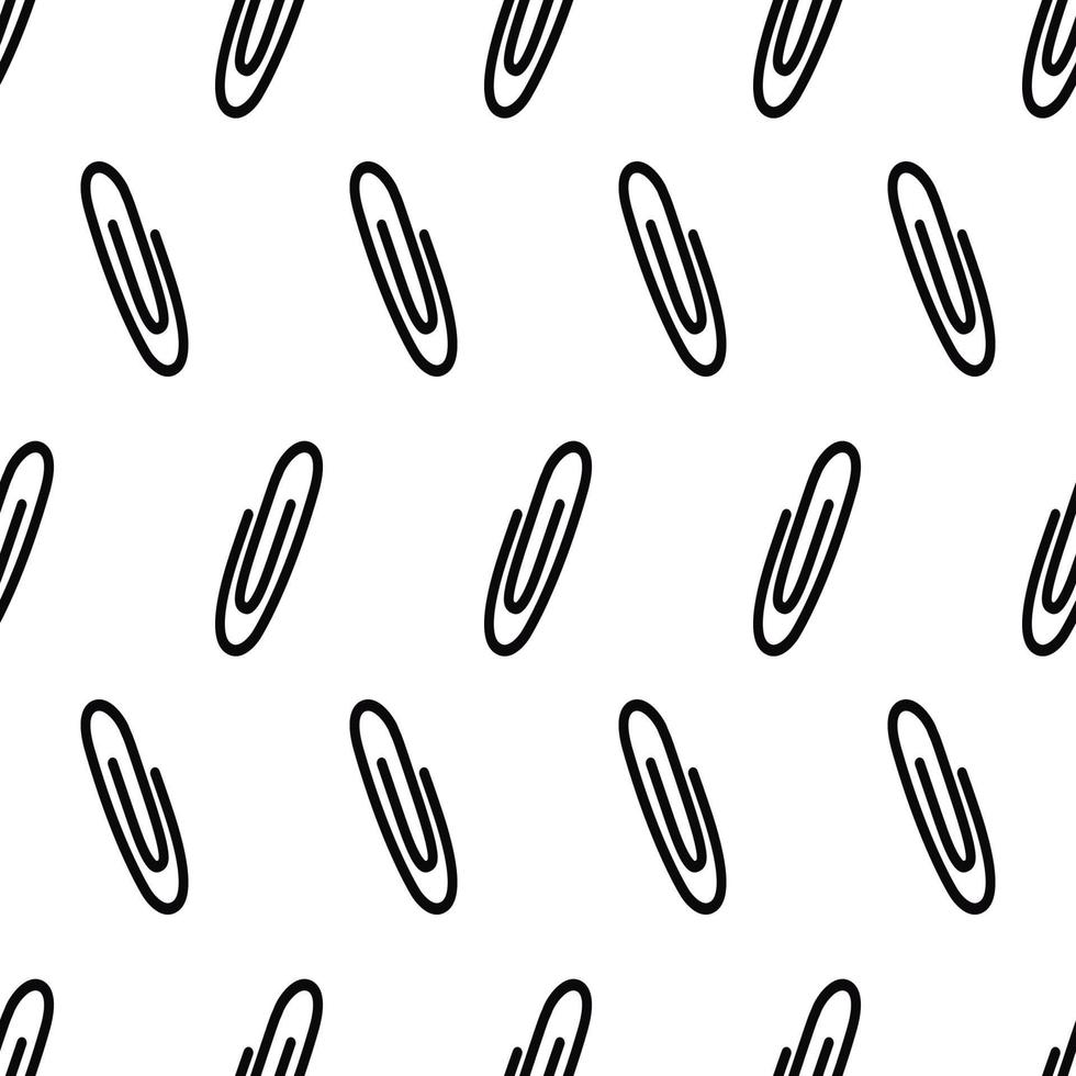 Vector seamless pattern of paper clips.Realistic metal paper clips isolated on a white background. 3d metal paper clips top view. Office supplies. Vector illustration.