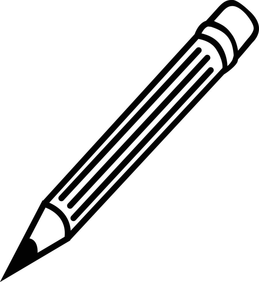 Vector illustration of a pencil. Icon for graphic design, logo, website, social networks, mobile application, user interface illustration.