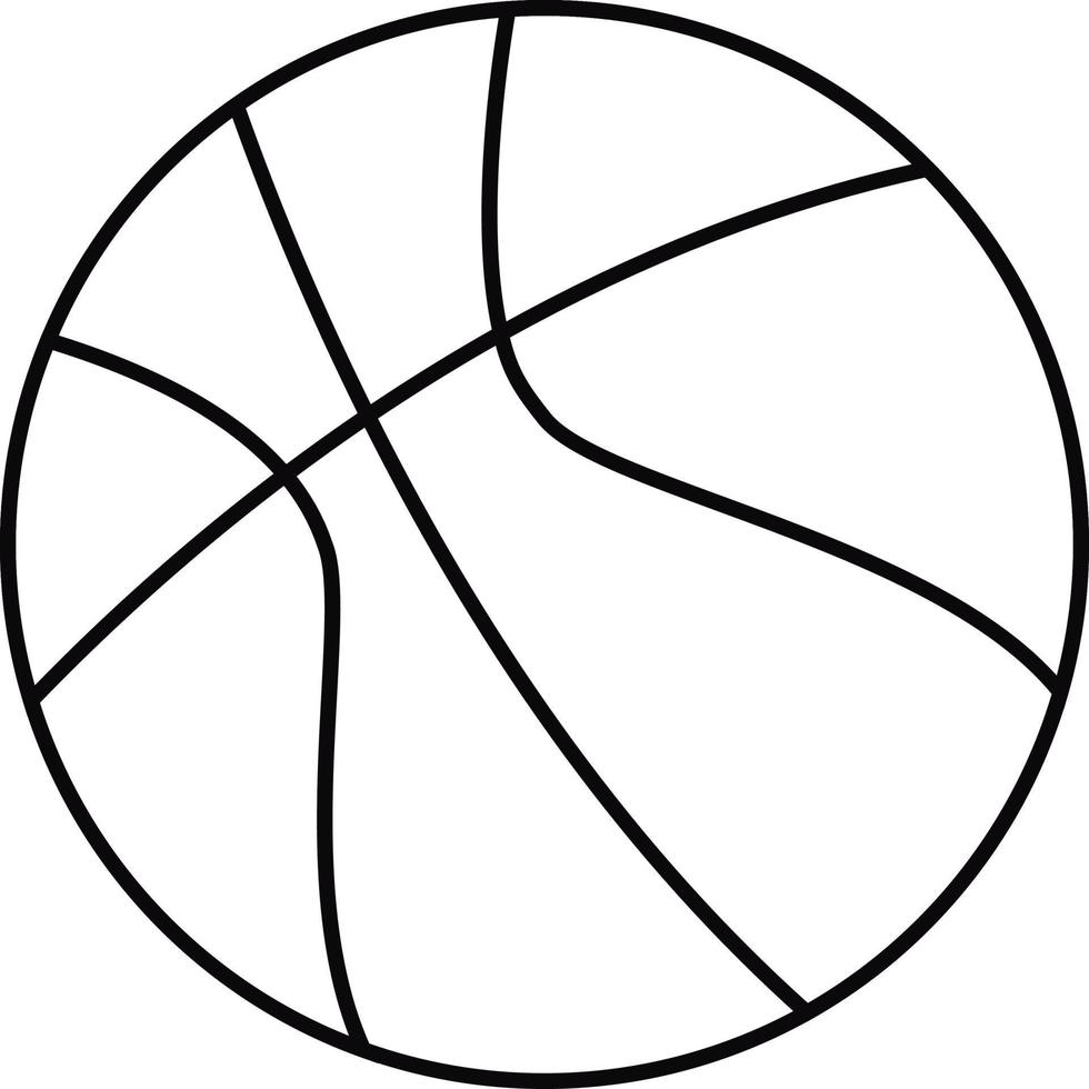 un baloncesto. ilustración vectorial resaltada en un fondo blanco. ilustración en blanco y negro de una pelota de baloncesto. vector
