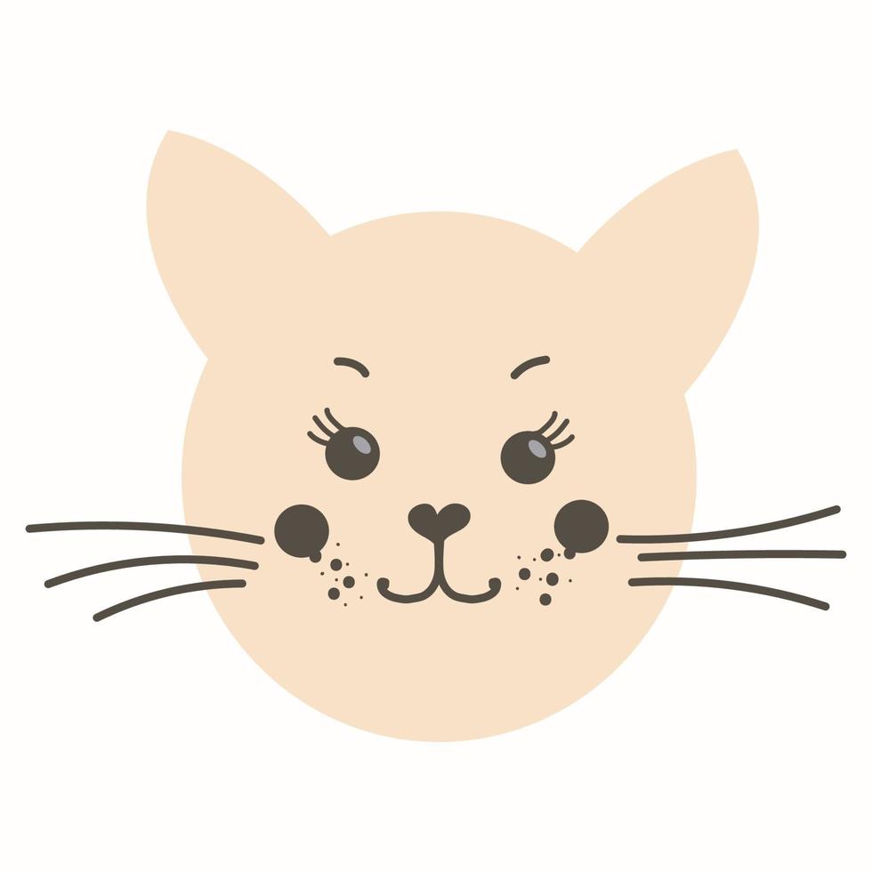 Cute little kitten. Vector illustration.