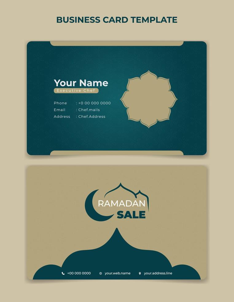 ID Card template design in green and brown color design. Green ID card template design. Also good template for other business card design. vector