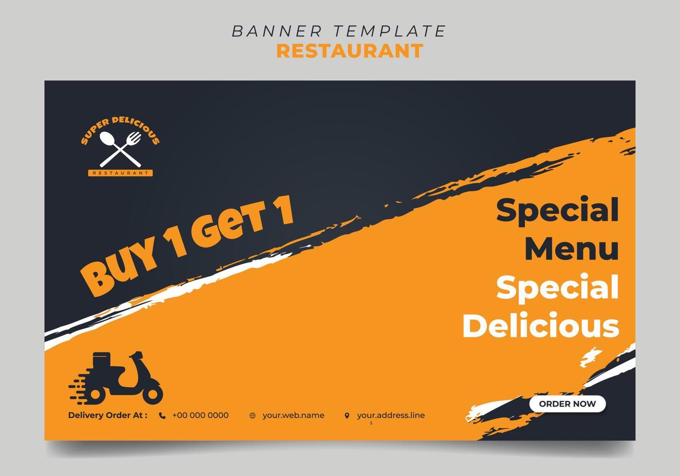 Black and yellow banner template with grunge design. vector