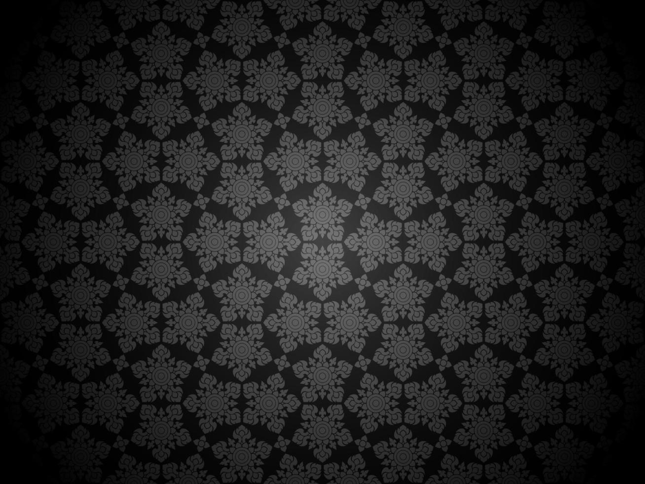 Damask Style Thai Art Pattern Background Pentagon Shape vector