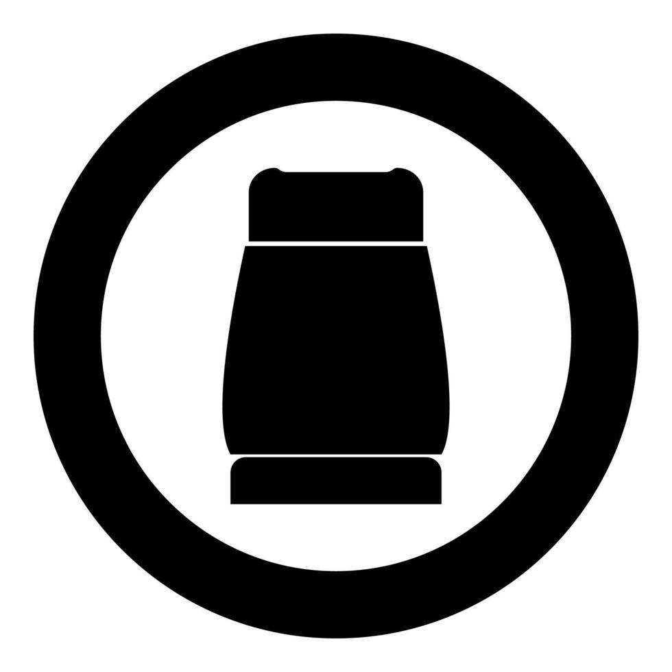 Pepper the black color icon in circle or round vector