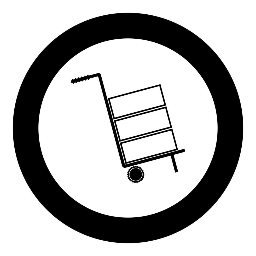 Cart delivery or shipment icon the black color icon in circle or round vector