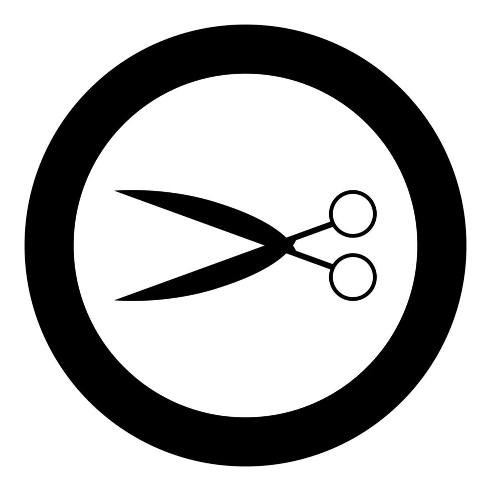 Scissors the black color icon in circle or round vector
