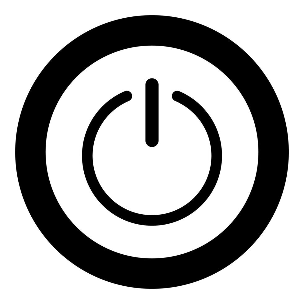 Button turn on or off icon the black color icon in circle or round vector
