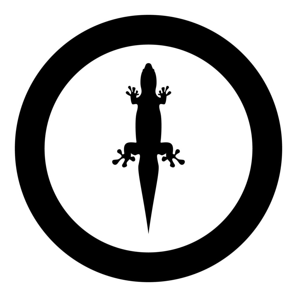 Lizard icon black color in circle vector