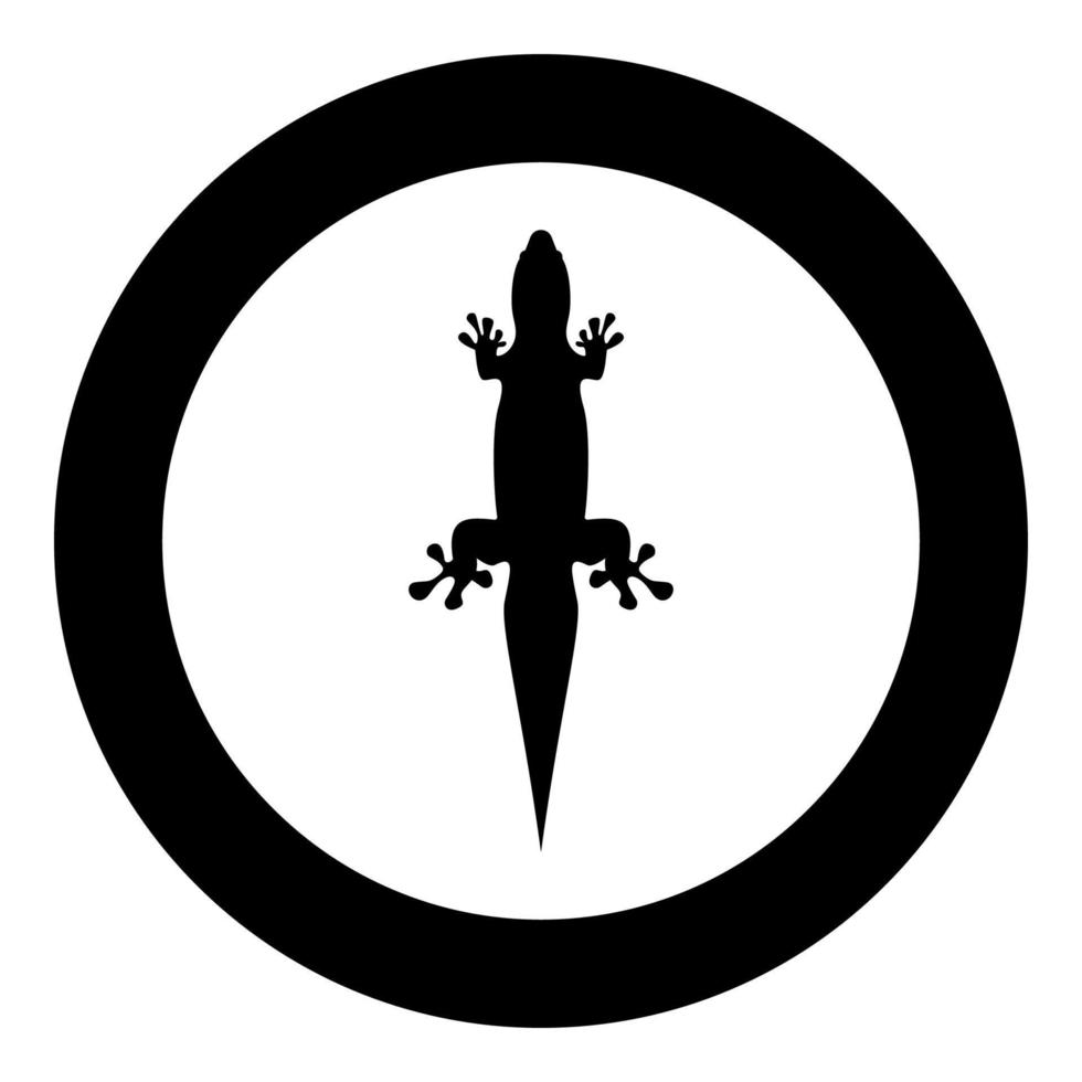 Lizard icon black color in circle vector