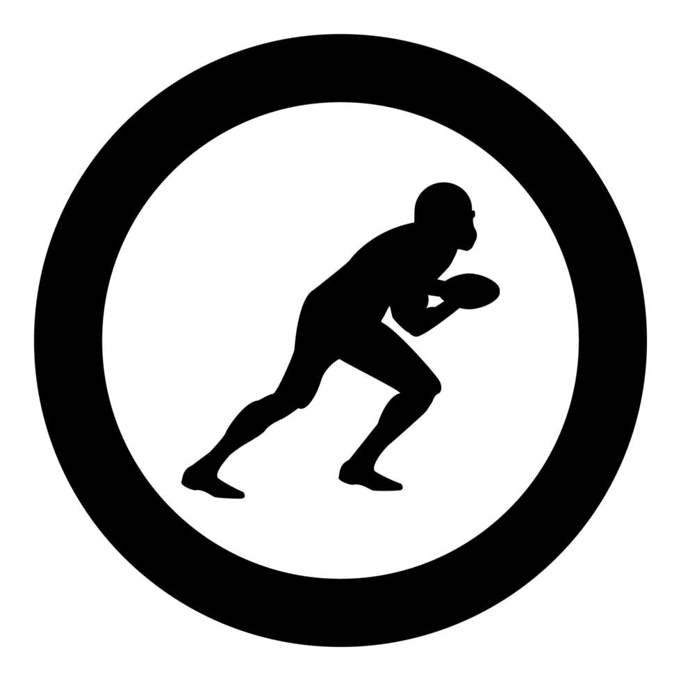 American football player icon black color in circle vector