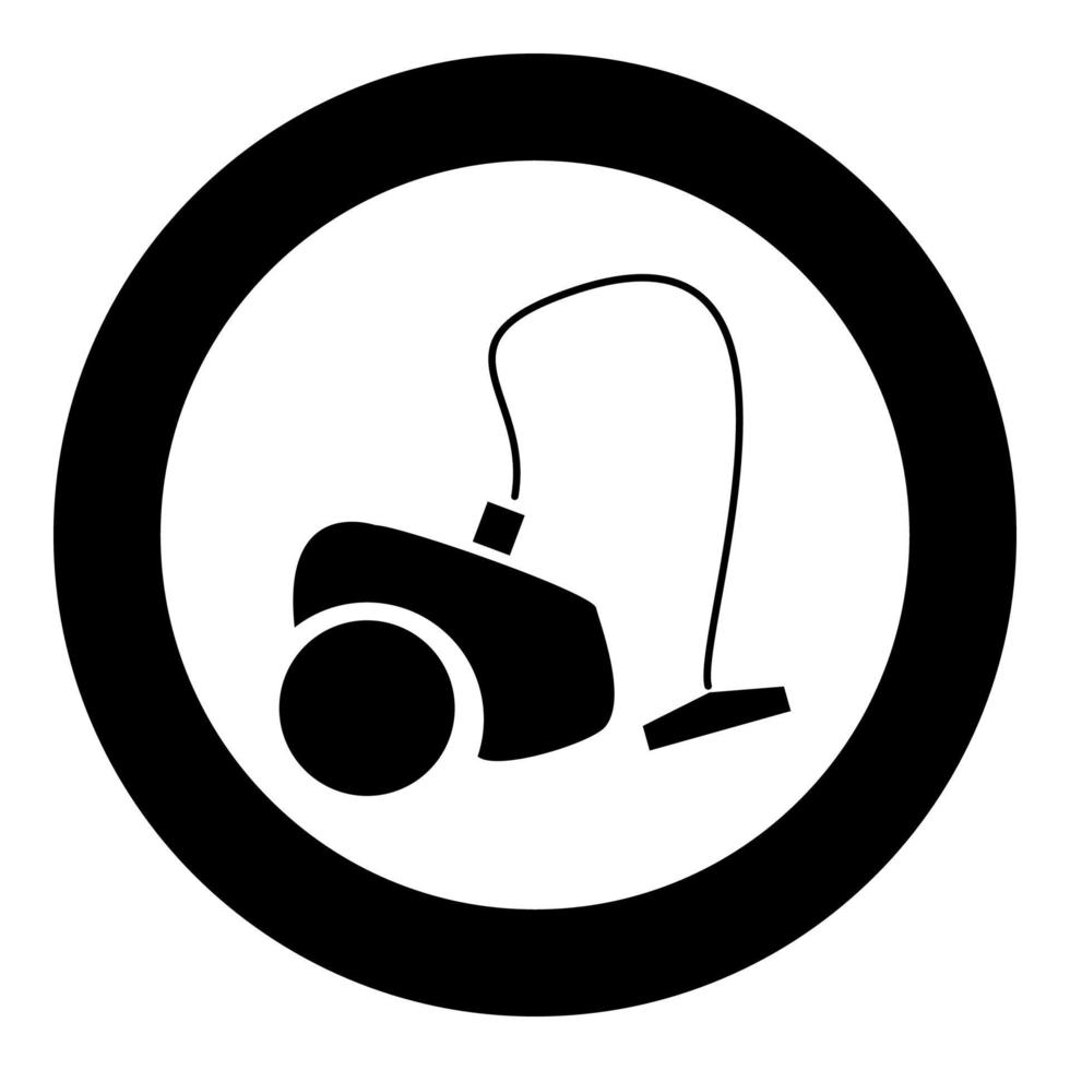 Vacuum cleaner icon black color in circle vector