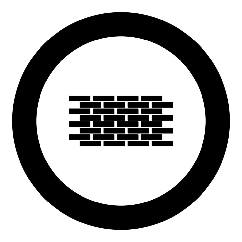 Wall the black color icon in circle or round vector