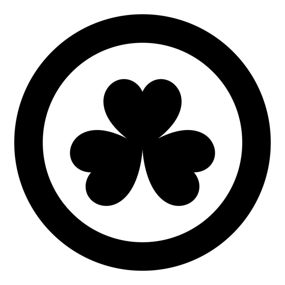 Clover the black color icon in circle or round vector