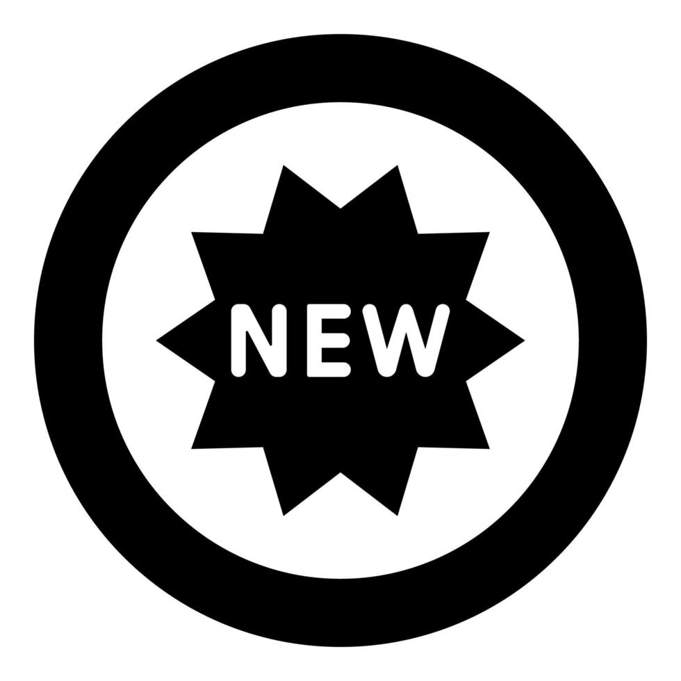 New symbol the black color icon in circle or round vector