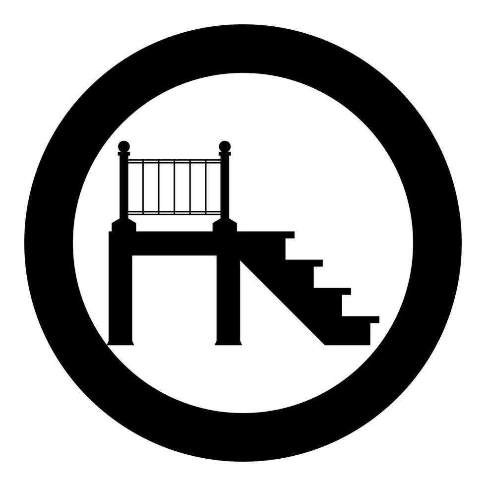 Porch icon black color in circle vector