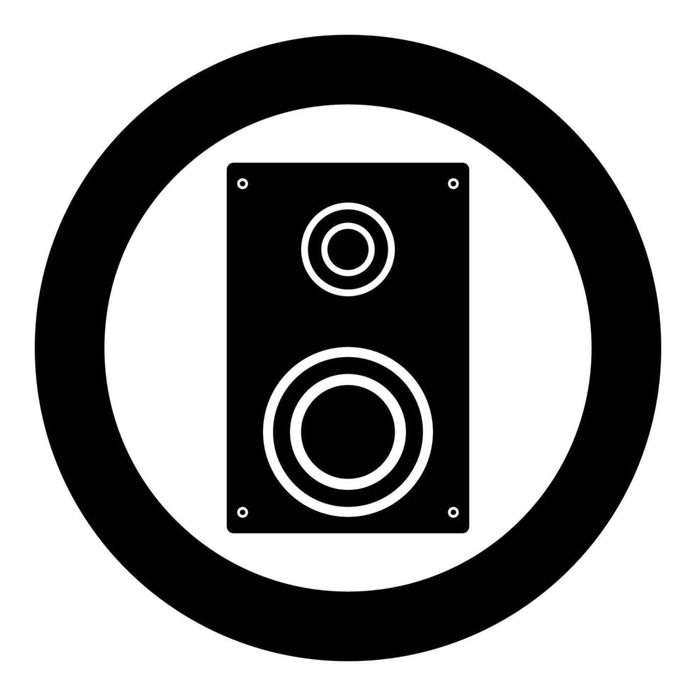 Loud speaker icon black color in circle vector