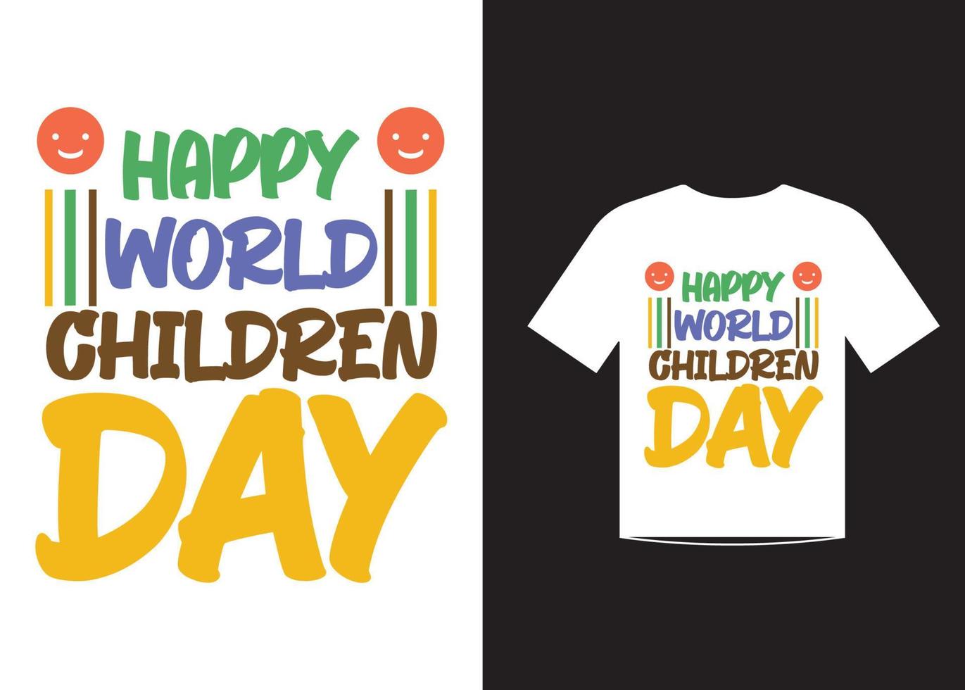 Happy children day t shirt design template vector