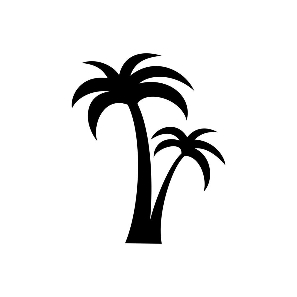 logotipo de palmera. silueta de palmera. vector de icono de palmera. signo simple de palmera. vector del logotipo de la palma. ilustración de diseño de palmeras.