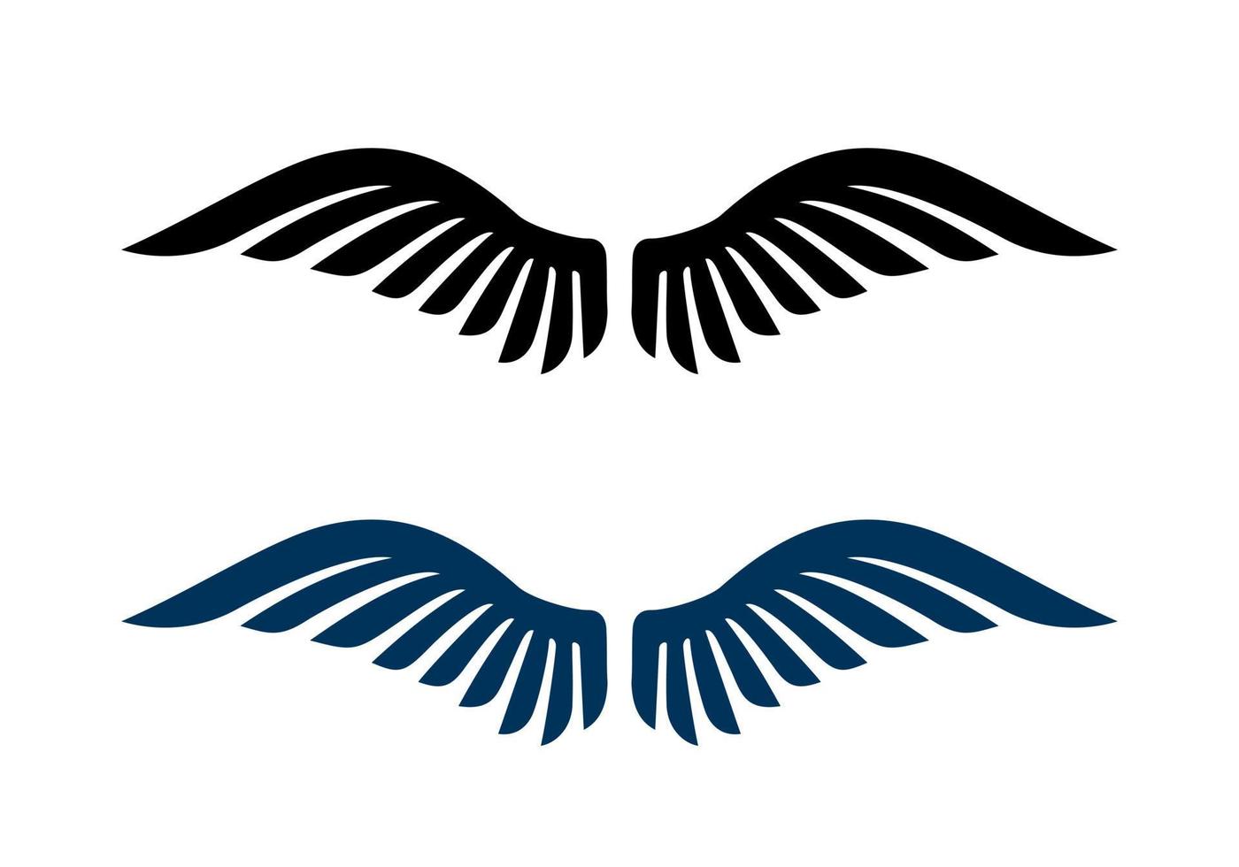 icono de ala. empresa de logo de ala. diseño de vector de ala. concepto de diseño de ala animal, par de ala vectorial aislado negro sobre fondo blanco
