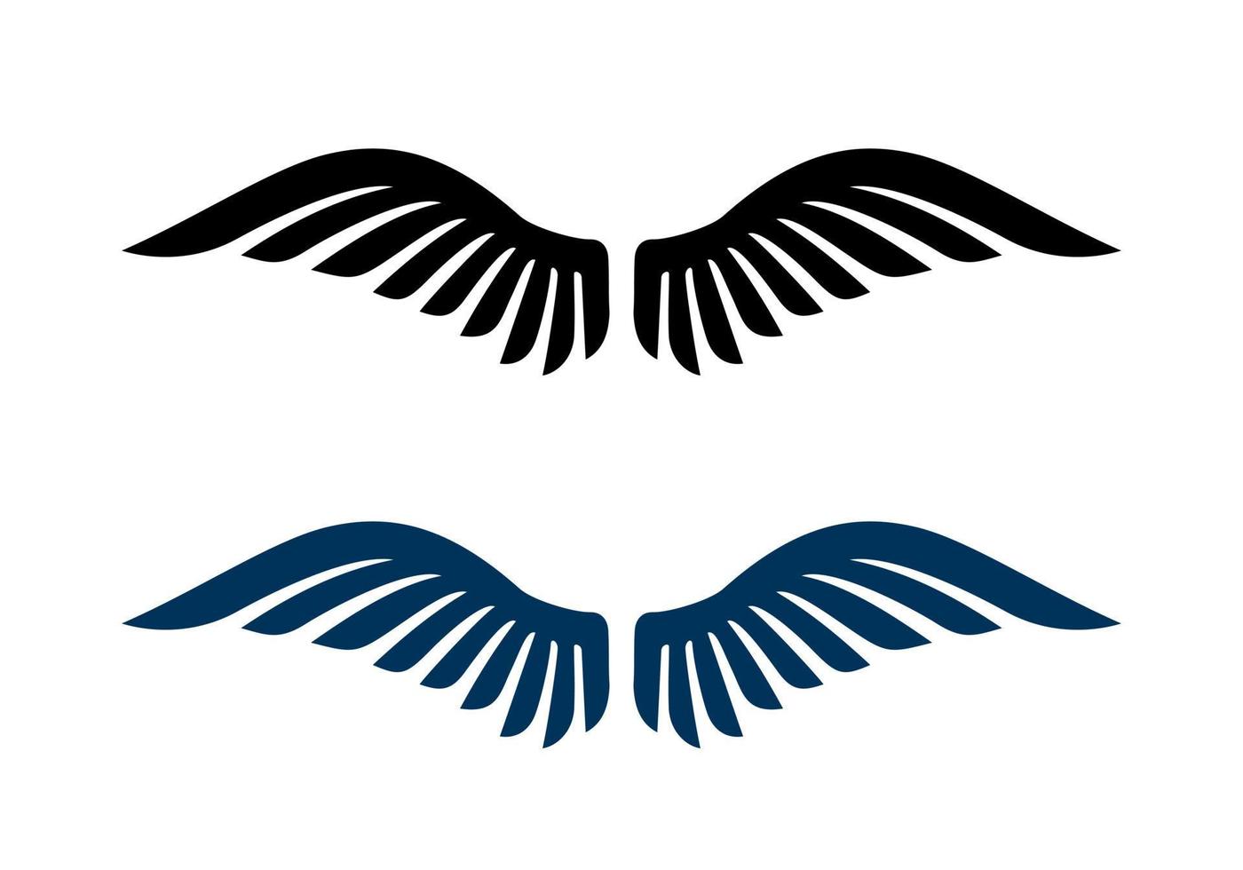 Wing icon. Wing logo company. Wing vector design. Animal wing design concept, vector wing pair isolated black on white Background