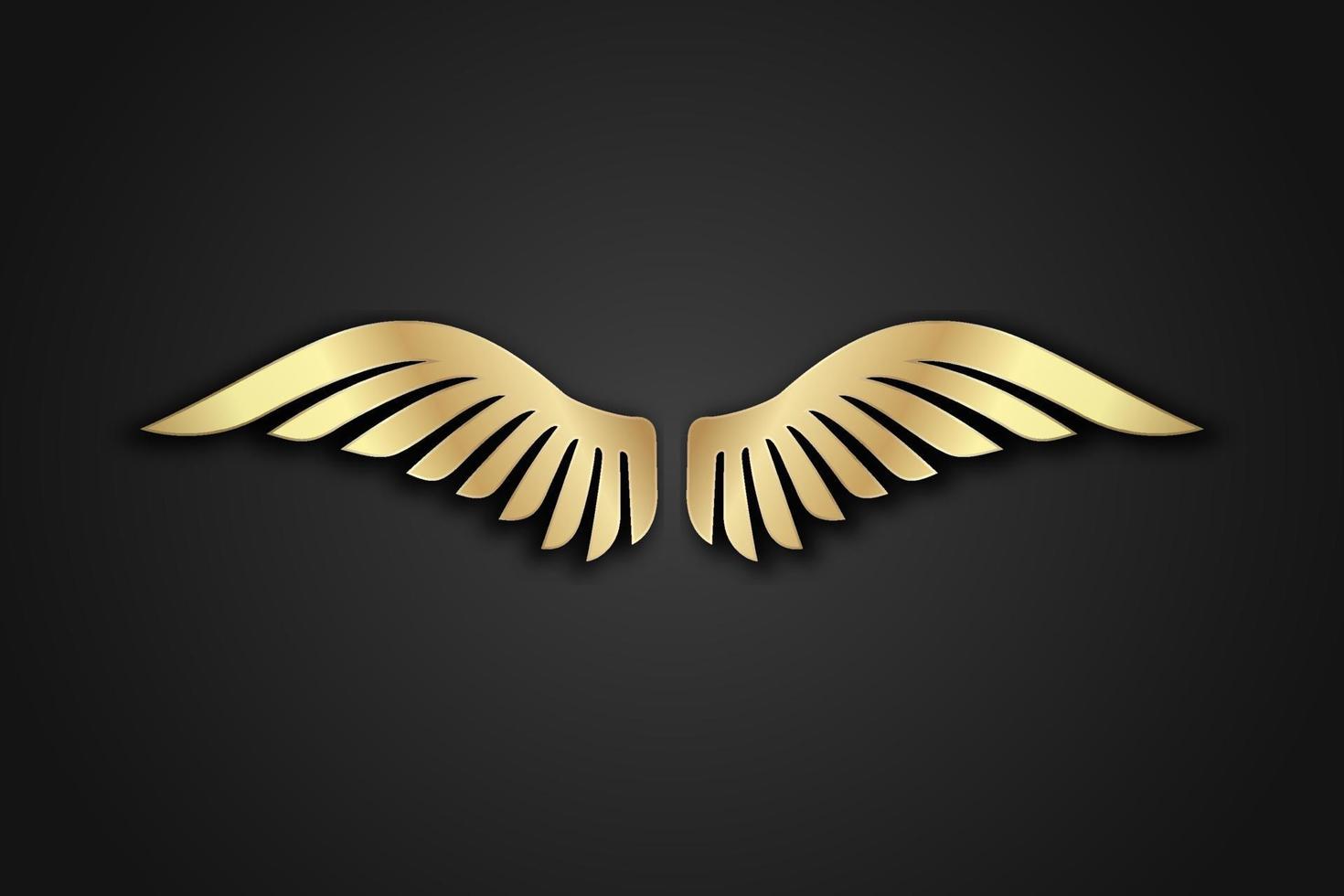 Wings. Wings Logo abstract design template Wings Logo. Golden Wings Logo icon. Modern Heraldic Wings Logo Linear Flying Airlines Logotype Wings Logo concept. Wings Logo design vector