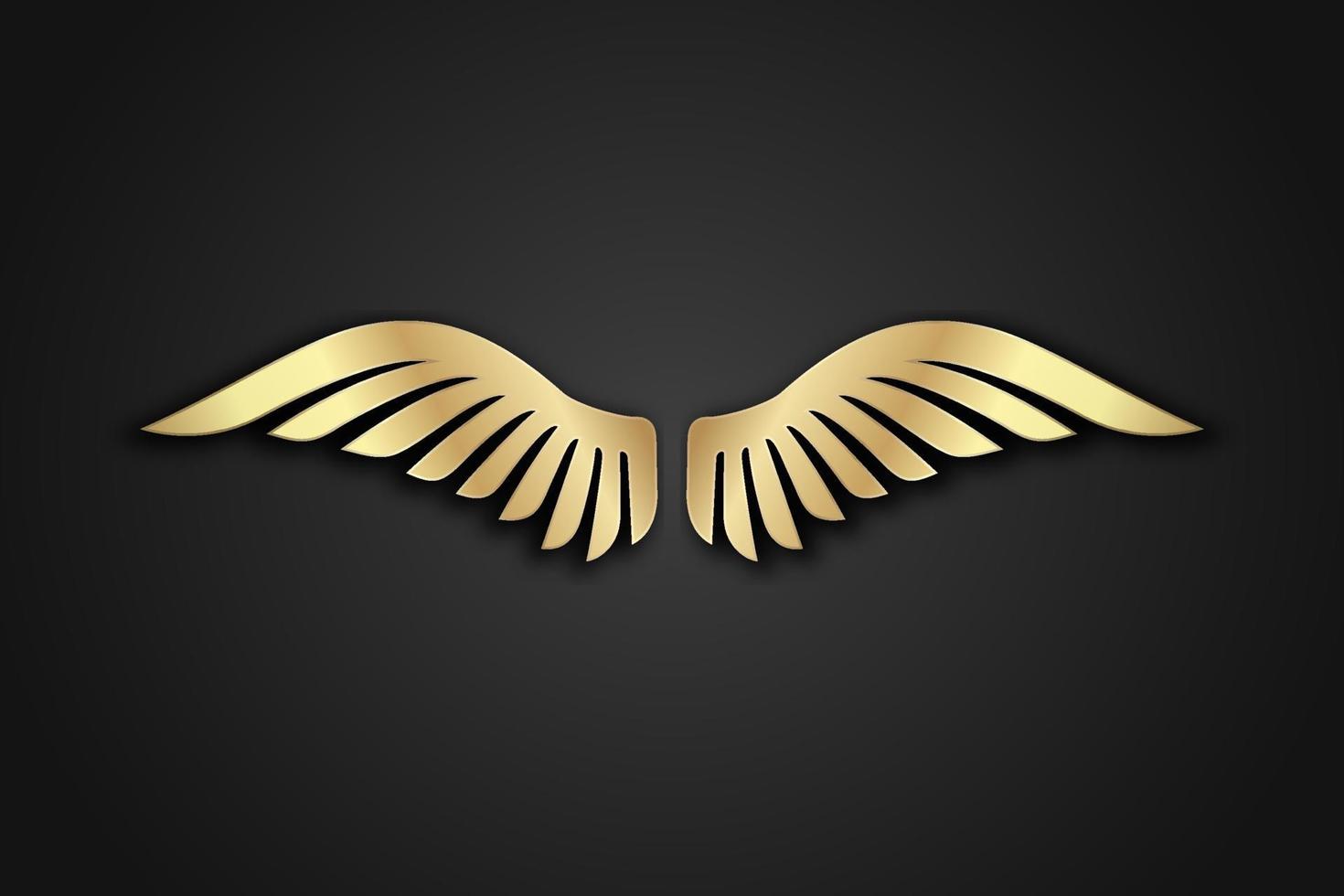 Wings. Wings Logo abstract design template Wings Logo. Golden Wings Logo icon. Modern Heraldic Wings Logo Linear Flying Airlines Logotype Wings Logo concept. Wings Logo design vector