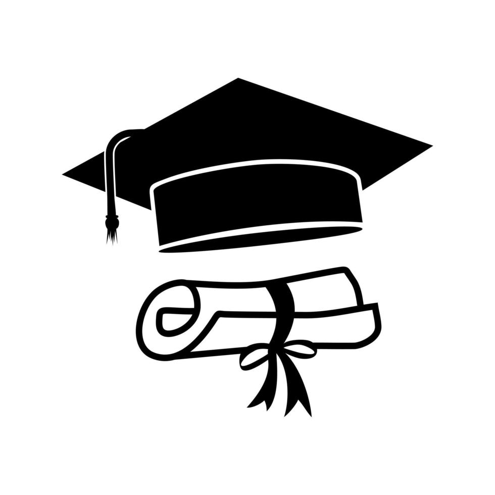 ilustración de diseño de vector de icono de gorra de graduación. icono de gorra de graduación aislado sobre fondo blanco de la colección de graduación y educación. signo simple de gorro de graduación.