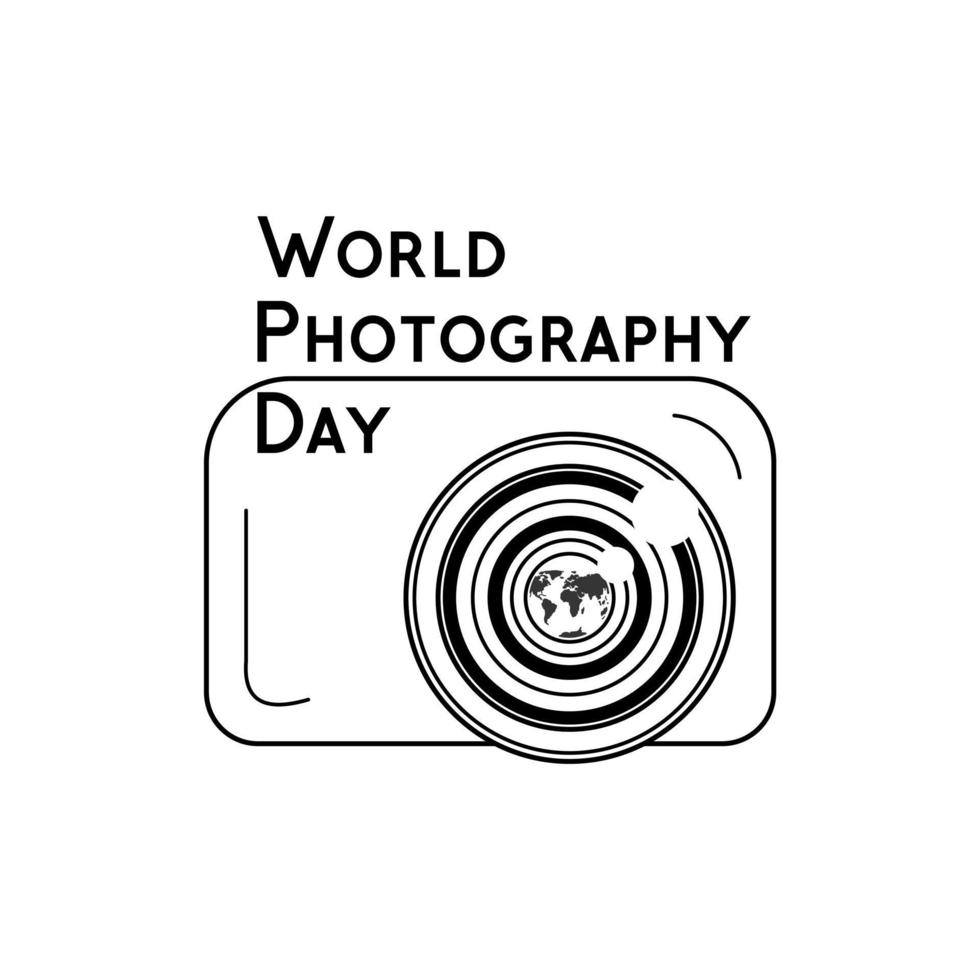 World Photography Day, concept for postcard or poster vector